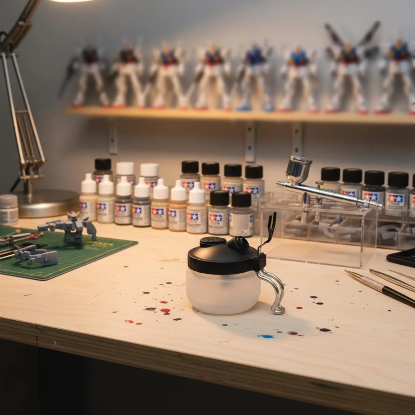 spray-tool-cleaning-pot-stable-base-spray-tool-cleaning-station-paint-waste-collector-triple-function-function-overspray
