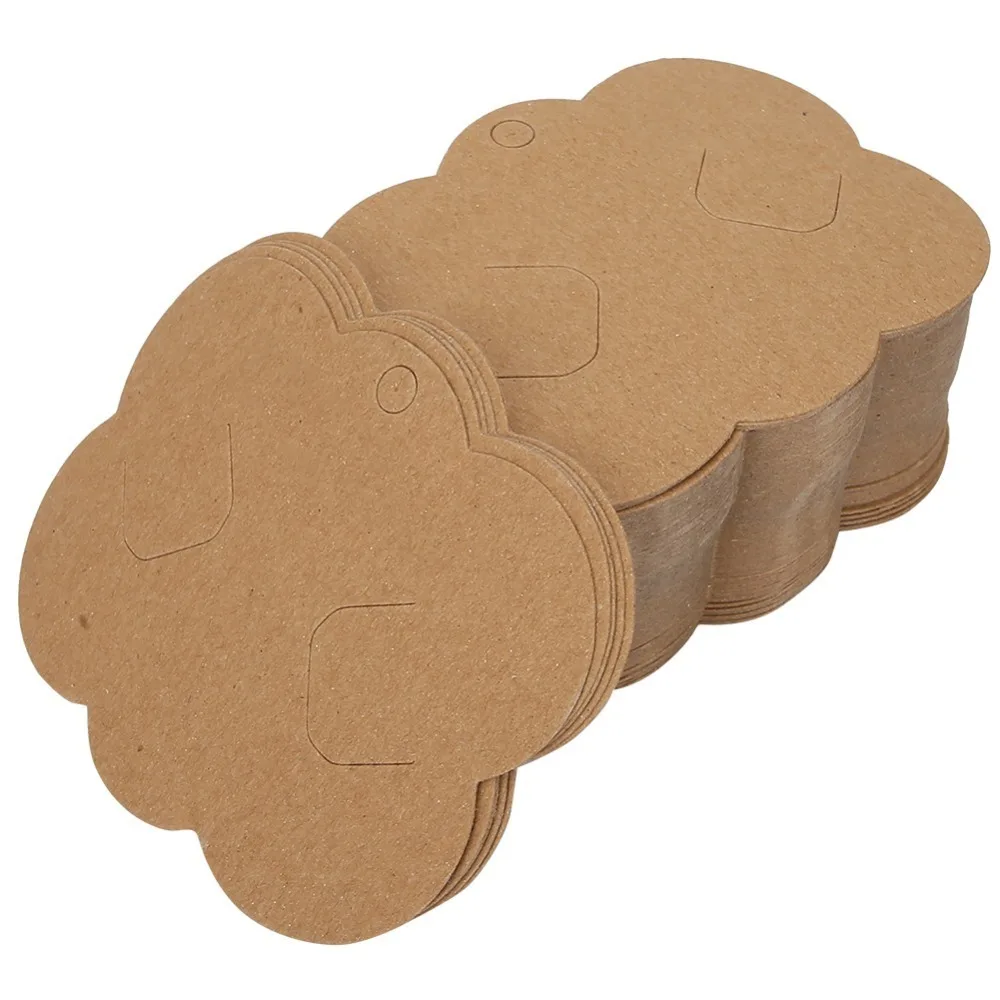 100pcs Brown Color Headdress Display Cards Kraft Paper Lightweight Jewelry Display Cards Hair Clip Display Cards Organizing