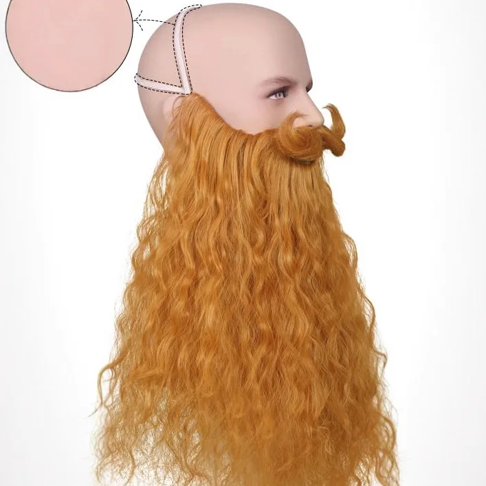 Synthetic Wig Christmas Halloween European and American Santa Claus Mustache with Christmas Hair Clip Gift