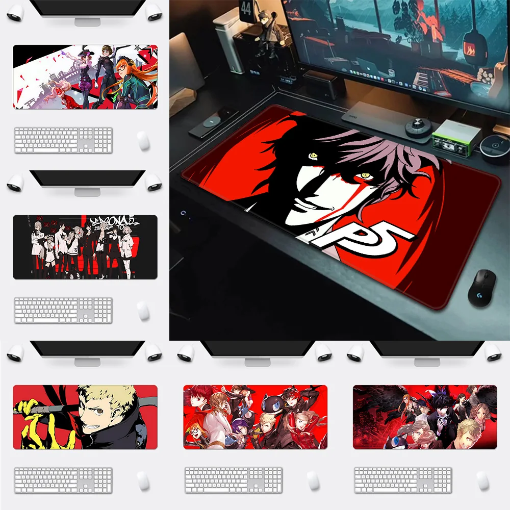 

Game Persona P5 Mousepad HD Printing Computer Gamers Locking Edge Non-slip Mouse Pad XXL90x40cm Keyboard PC Desk Pad