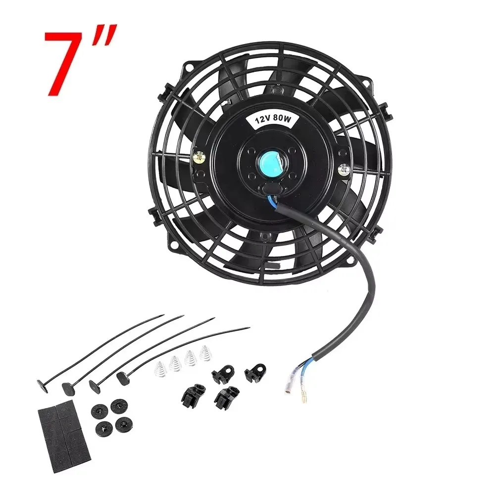 Universele 7/9/10/12/14/16 Inch 12V 80W 2100RPM Auto airconditioning Elektronische Radiator Koelventilator Blade Elektrische Cool Kit