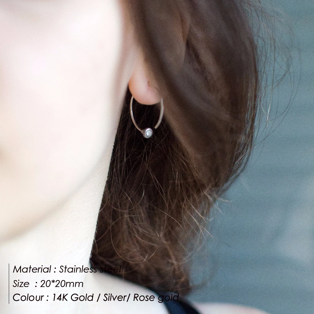 e-Manco Korean Style Stud Earrings for Women Stainless Steel Earring Summer Simple  Fashion Jewelry  Gifts