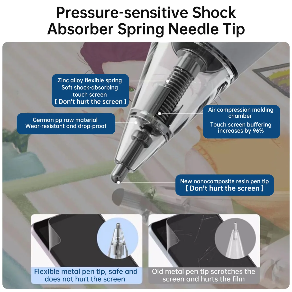 Honor Magic-Pencil 3 용 교체 가능한 연필 팁 M-pencil 2 액세서리 용 스타일러스 펜 팁 수정 된 펜촉 예비 교체 가능한 펜촉