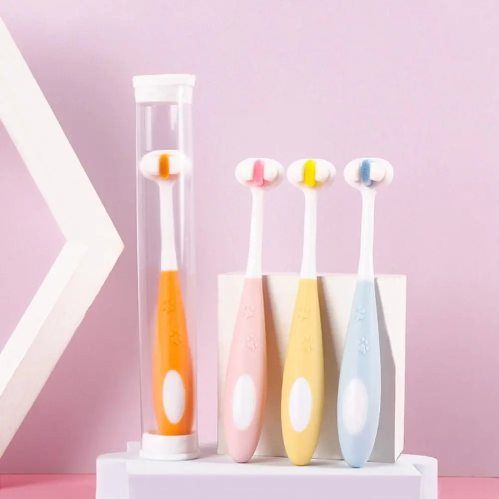 

Cartoon Triple Sided Toothbrush Soft Bristles Ultra Fine Children Toothbrush Oral Cleaning Teeth Brush