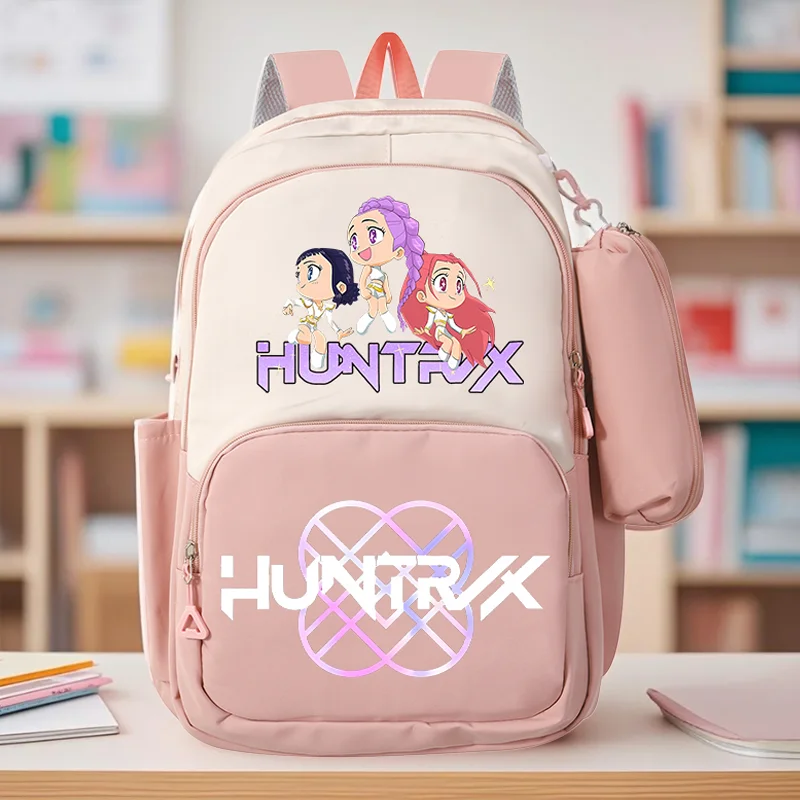 

2 шт. KPop Demon Hunters школьная сумка для мальчиков и девочек большой емкости водоотталкивающие студенческие рюкзаки Kawaii Harajuku аниме книжный рюкзак