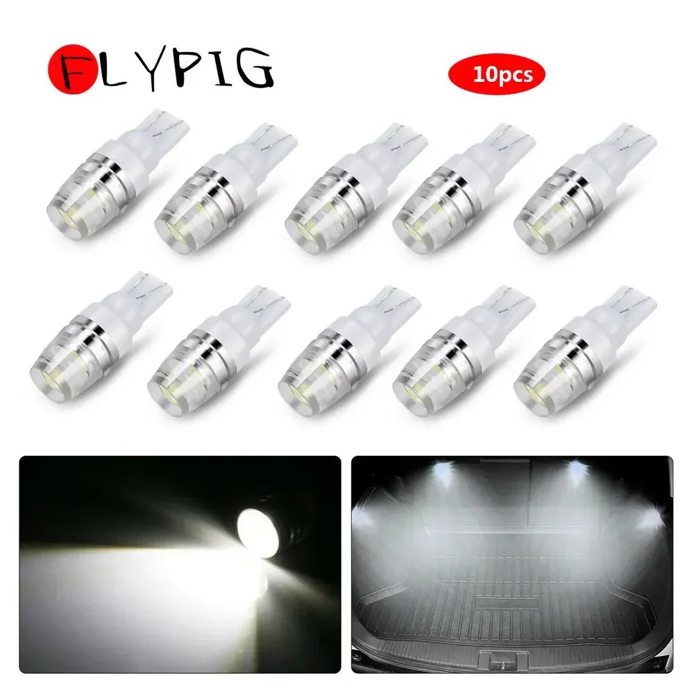 10Pcs 1.5W Energy Saving Low Power Consumption Car Lamp Lens Led Light Instrument Bulb Light Lamps W5W 194 168 501 921