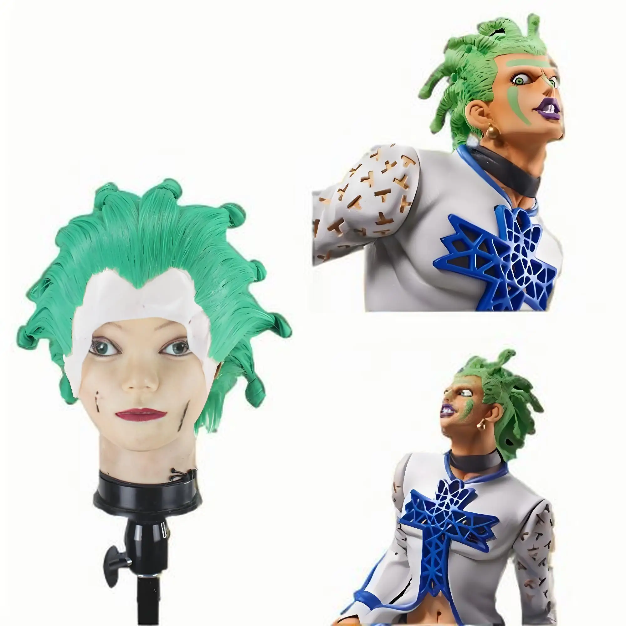 Golden Wind Chocolata Cosplay Wig Custom Dreadlock Ball Style Anime Character Wig for Costume Party