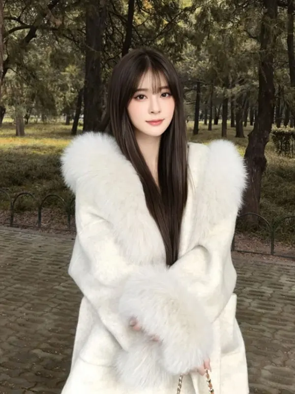 

Шерстяное пальто Ele: Изысканное, модное, зимнее, в корейском стиле, с эффектом нежного бриза и ощущением роскоши.