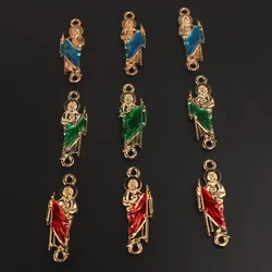 6pcs Gold Plated Christian Double Sided Holy Father Alloy Connectors DIY Charms Bracelet Necklace Jewelry Crafts Making M2205