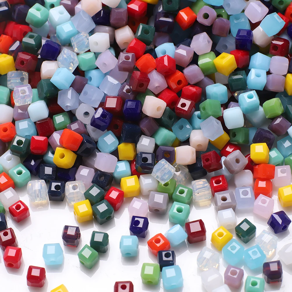 2 3 4 6 8 10mm Austrian Crystal Glass Square Beads Crfats Material Jewelry For DIY Making Bracelets Earring Rings Accessories