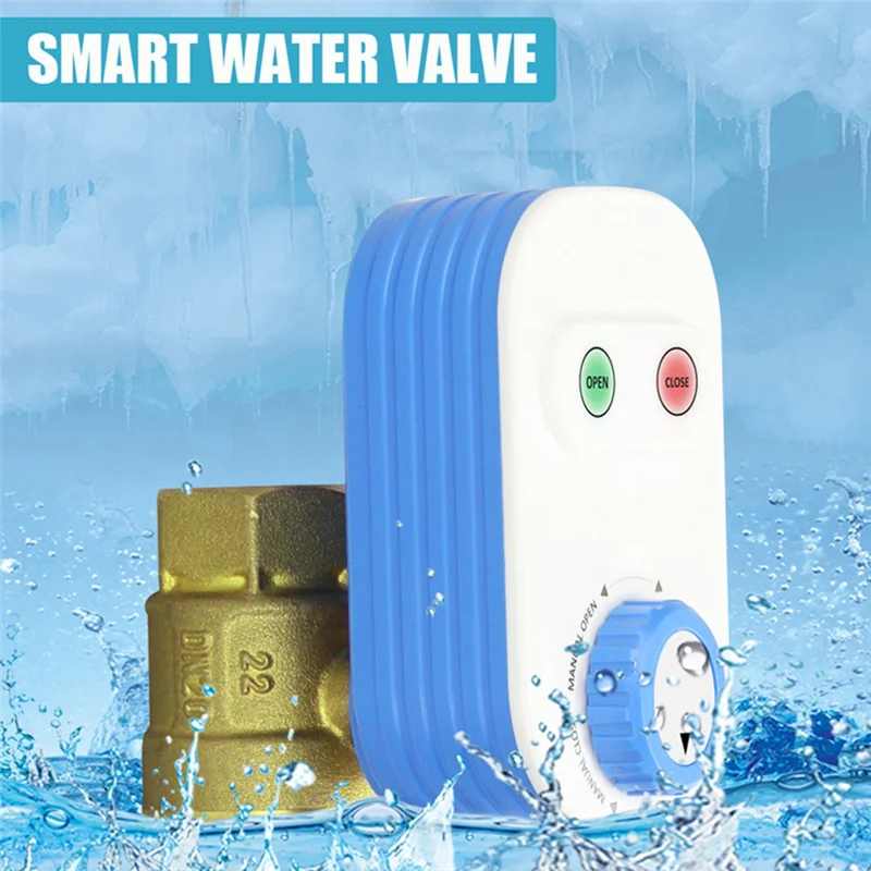 AF90-Tuya Wifi Water Valve Shutoff Controller For Alexa Google Assistant Smart Remote Control Ball Valve DN20 3/4Inch