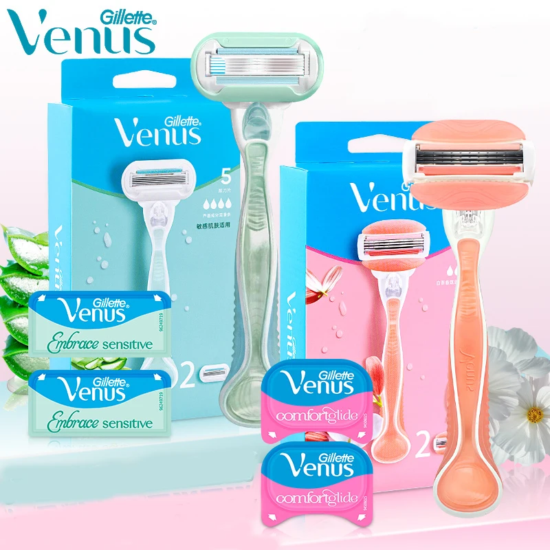 Gillette Venus Extra Smooth Sensitive Womens Razor Gel Bar Protects Against Skin Irritation Smooth Shaving Body Hair for Women