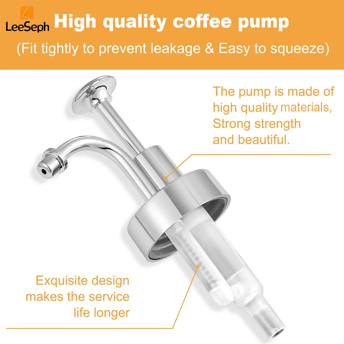 Leeseph Glass Coffee Syrup Dispenser Set with Fill Funnel, Glass Syrup Bottle with Pump, Ideal for Home, Kitchen, and Café Use