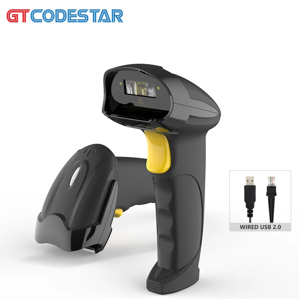 

GTCODESTAR Ручной USB-считыватель штрих-кодов Пистолет для сканирования супермаркета 1D Лазерный сканер штрих-кода Проводные сканеры для сканирования склада