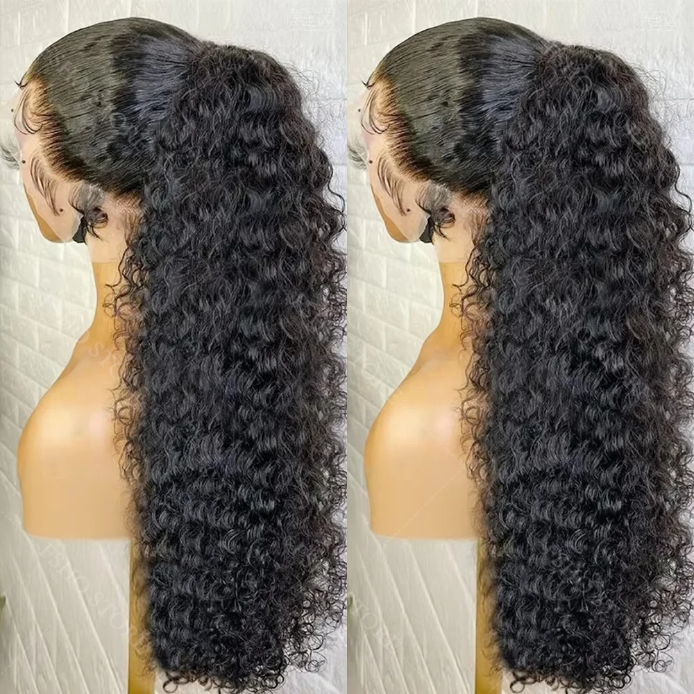 

30-дюймовый невидимый ремешок HD 360 Полный кружевной бесклеевой парик Человеческие волосы Вьющиеся парики из натуральных волос 13x4 5x5 Глубокая волна Фронтальный парик