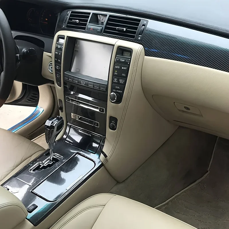 For Toyota For Crown S180 2003-2008 Interior Central Control Panel Carbon Fiber Stickers Decals Car Styling Accessorie