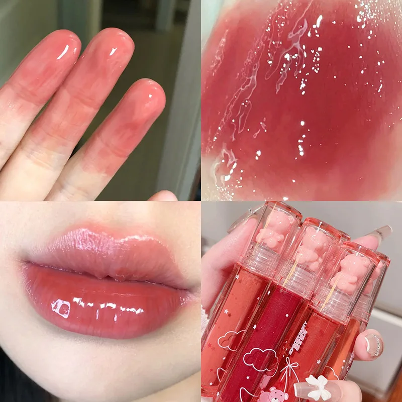 Espelho Lip Gloss Hidratante, Redução das Linhas Lábio, Tint, Batom Líquido Impermeável, Long Lasting Lip Ink, Maquiagem Cosméticos