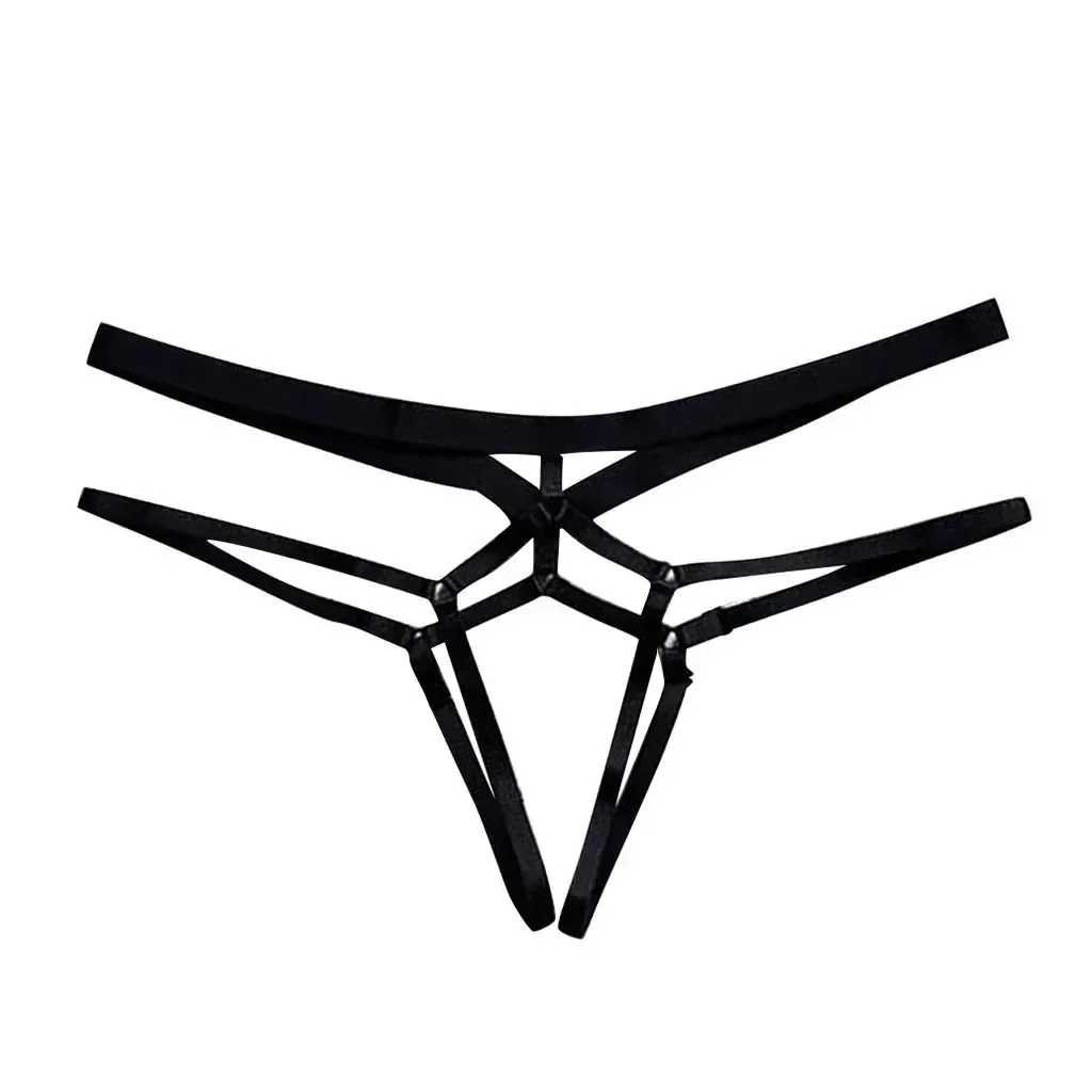 Women Sexy Bandage Hollow Out Thong Panties T Back Lingerie Ladies Open Crotch Briefs Underwear G-String Seamless Briefs view 5