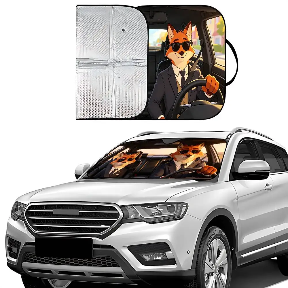 Fox Drive Car SunShade Car Sunshade Covers Cover Universal Windscreen Folding Visor