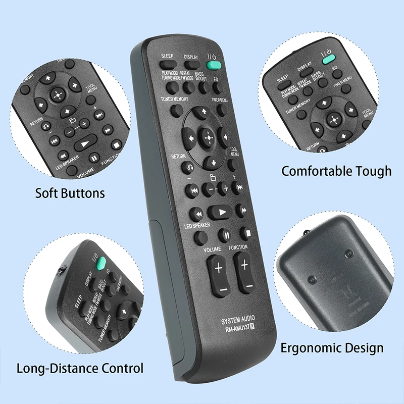 RM-AMU137 Remote Control For Sony Audio System SS-CXL20 SS-CHX50 CMT-LX40I CMT-CX5BIP CMT-FX300I CMT-LX30IR HCD-LX40I HCD-LX30IR