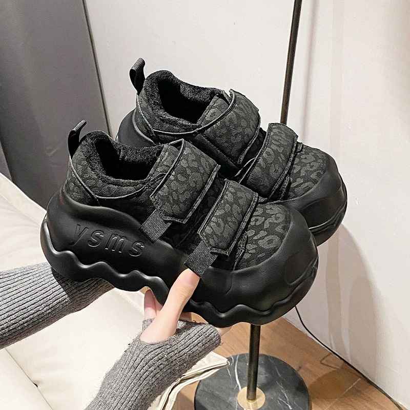 

Женские кожаные кроссовки, осенне-весенние коричневые повседневные прогулочные туфли, массивные кроссовки, спортивная обувь для скейтборда на высокой платформе, женская обувь 6,5 см