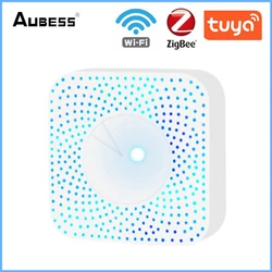 6 In 1 Tuya Zigbee WIFI Smart Air Box Detector CO2 Gas Sensor Formaldehyde Voc Temperature Humidity Formaldehyde Sensor