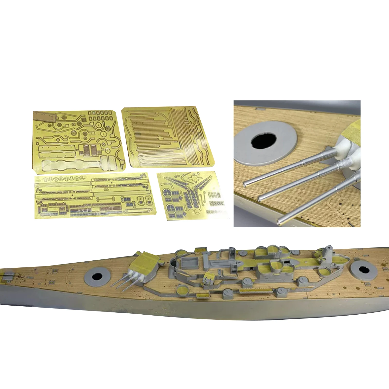 1/200 Upgrade Set for USS Missouri Battleship for Trumpeter 03705 Wooden Deck Barrel Model toys