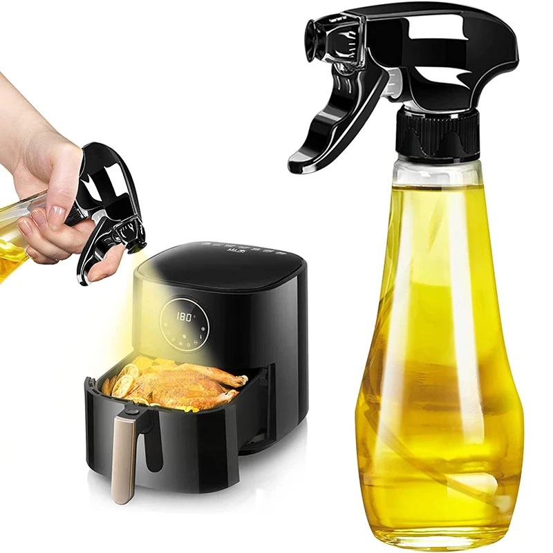 LMETJMA New Oil Sprayer 240ML Glass Olive Oil Sprayer Bottle with Rotatable Nozzle Oil Spritzer Oil Mister for Air Fryer JT164