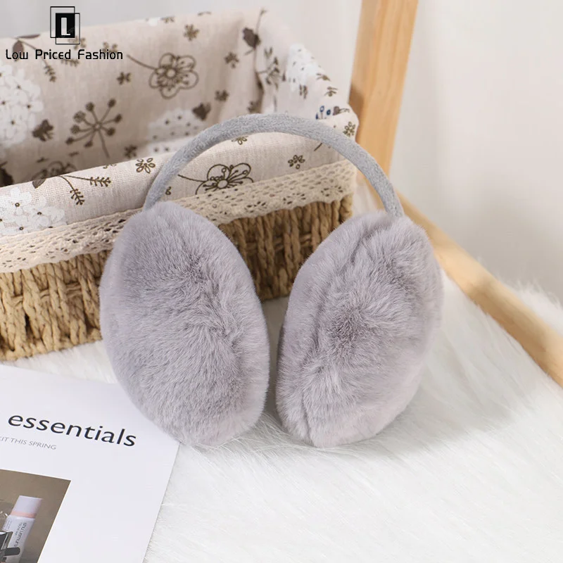 Soft Plush หูอุ่นฤดูหนาว Earmuffs สําหรับผู้หญิงผู้ชายแฟชั่นกลางแจ้ง Earflap ป้องกันหู-muffs สีทึบฝาครอบหู