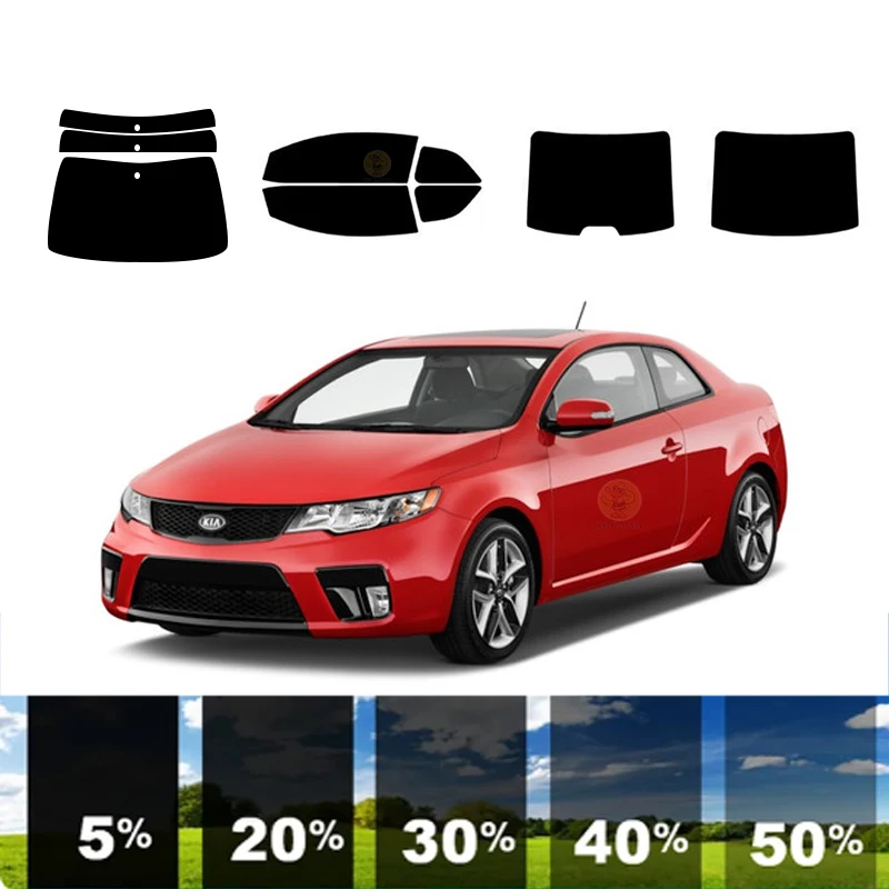 precut Removable Window Tint Film For Car 100% UVR 5%-35%VLT Heat Insulation Carbon ﻿For KIA FORTE KOUP 2 DR COUPE 2010-2013