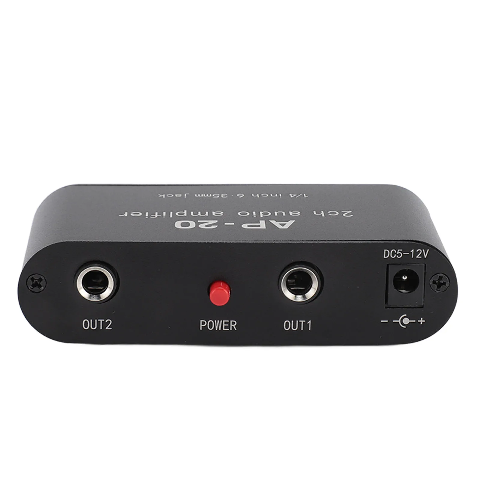 2 Channel Sound Amplifier Balanced 1/4 Inch 6.35mm Gain Independent Adjustment Stereo Sound Amplifier for Instrument Microphones