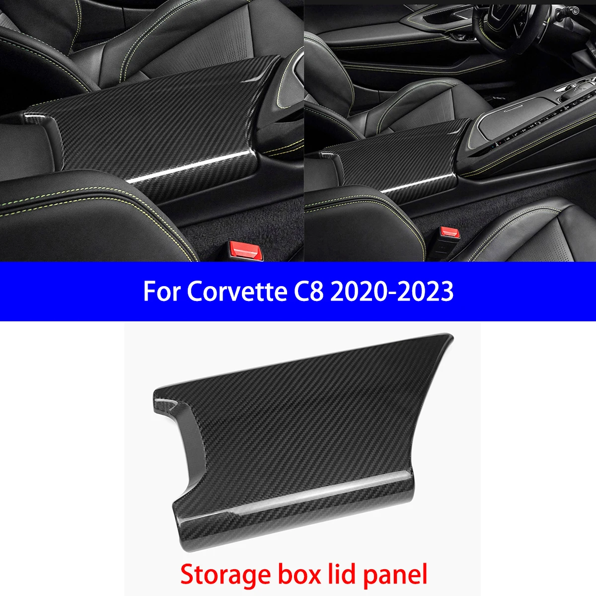 For 2020-2023Corvette C8 Dry Carbon Fiber Shift Button/reading Light/storage Box/rear Charging Frame/door Audio Cover Decoration