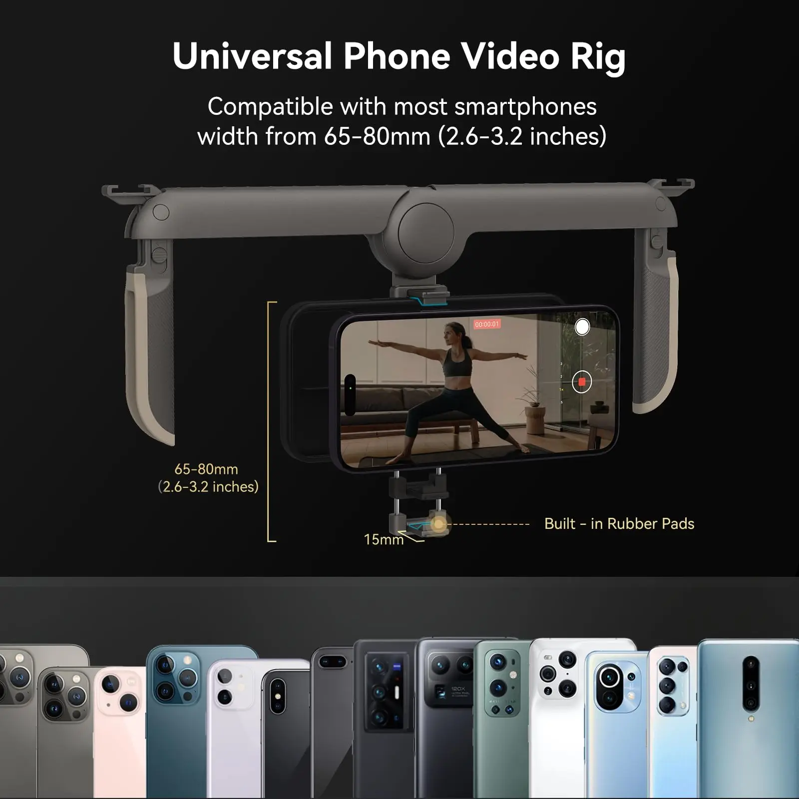 SmallRig P20 faltbarer Universal-Telefonkäfig, Smartphone-Video-Rig-Hülle, Stabilisator, Stativhalterung für iPhone 16 Pro/Pro Max Android