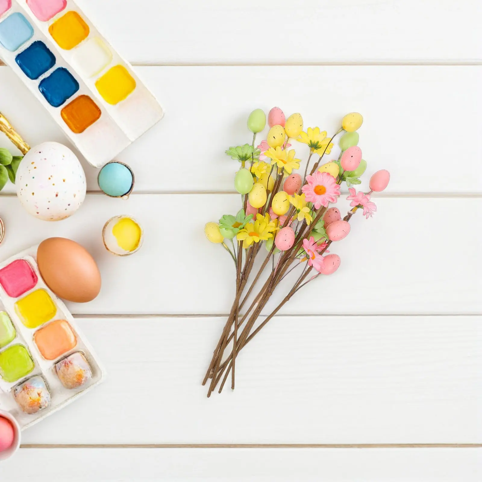 

Набор из 9 искусственных пасхальных веток с яйцами, разноцветные весенние цветочные стебли, украшение для пасхального стола, наполнитель для вазы, декор для вечеринки