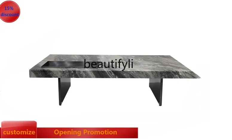 

Italian Marble Square Coffee Table Minimalist Modern Small Apartment Tea Table Luxury Stone Small Tea Table Living Room Home G12