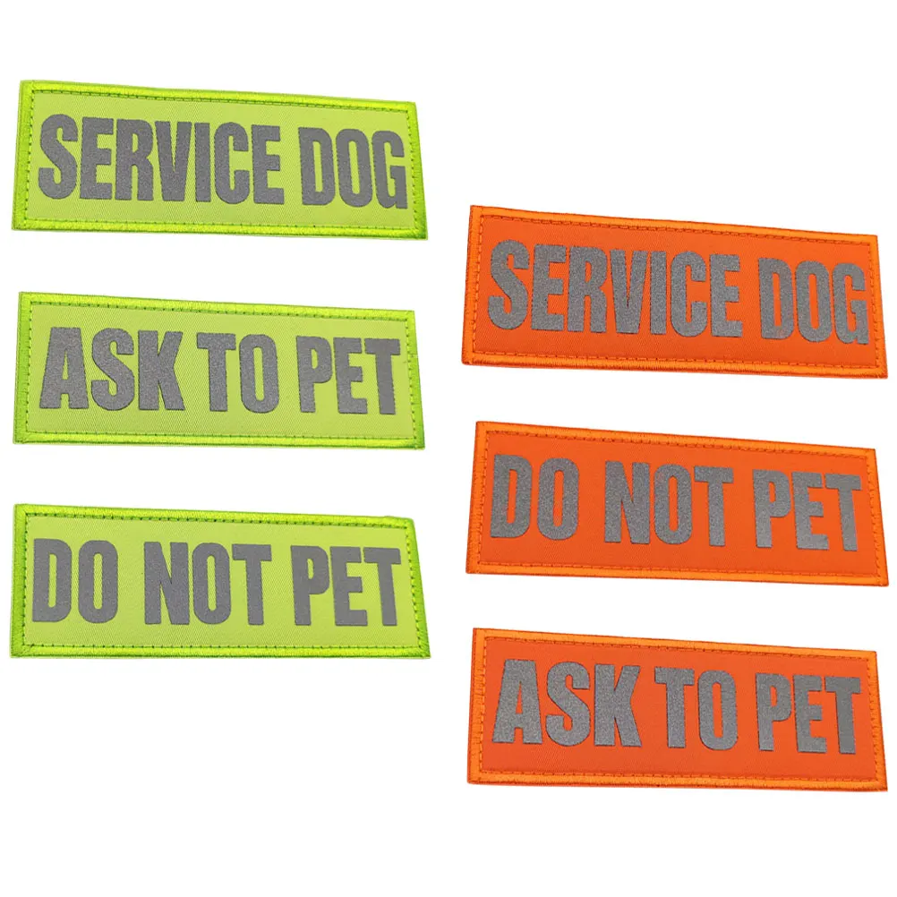 

6 Pcs Pet Harness Patches Reflective Night Dog Walking Supplies Stylish Cool Design Wear Resistant Nylon Affordable Decorative