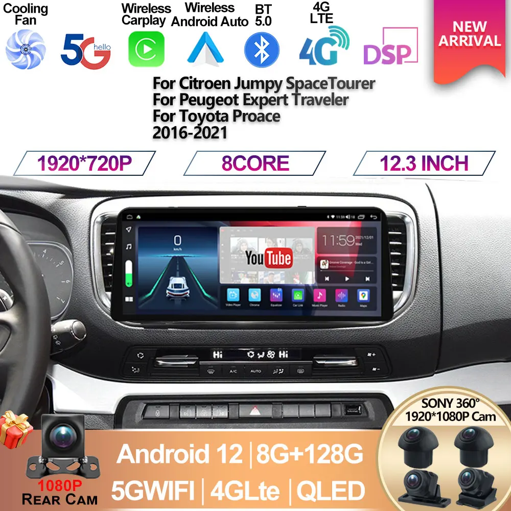 Android For Citroen Jumpy III 3 SpaceTourer 1 For Peugeot Expert III 3 2016 - 2021 Car Radio Multimedia Video Player Navigation