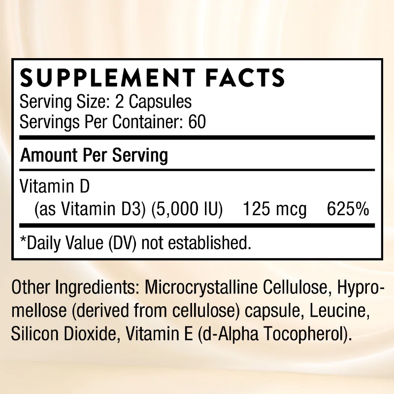 

Добавка витамина D3 5000 IU — рост клеток, регенерация костей, поддержка иммунитета, сильные кости и здоровье нервной системы