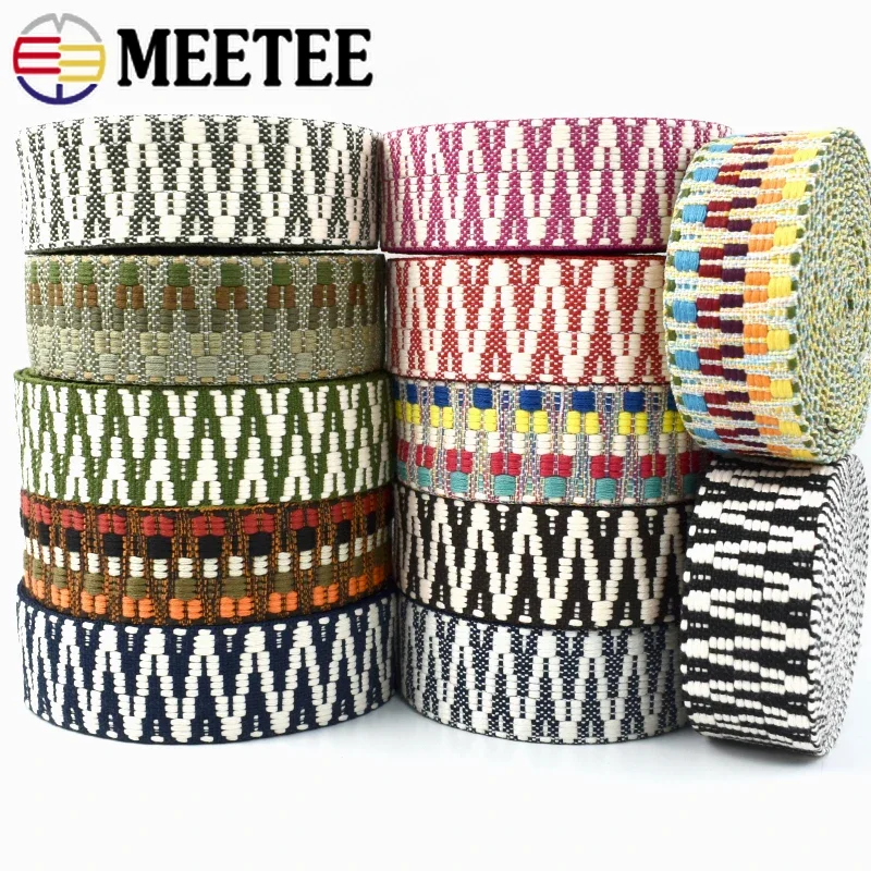 2/5/10Yards 38mm fettuccia Jacquard di poliestere per borsa da cucito cinghia nastro cintura zaino Decor Tape accessori per artigianato di