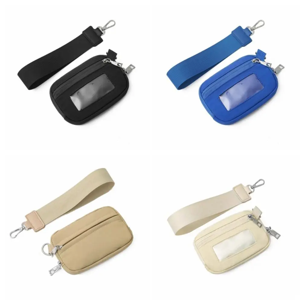 Simple Nylon Hanging Card Holder Multifunction Portable Multi-card Hand Wallet Mini Waterproof Coin Bag with Lanyard Outdoor