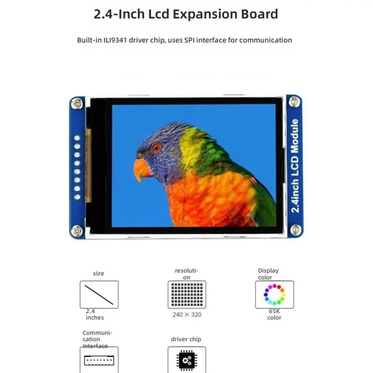 2.4inch LCD Display Module 240x320 General 65K RGB for STM32 Etc ILI9341 Driver