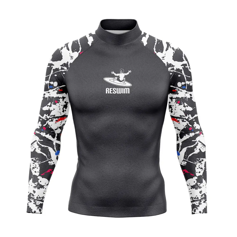 2024 Men's Rash Guards Swimsuit Long Sleeve Surfing Shirts UPF 50 Swimwear All Time T-Shirt Sports Surf Diving Clothes Rashguard