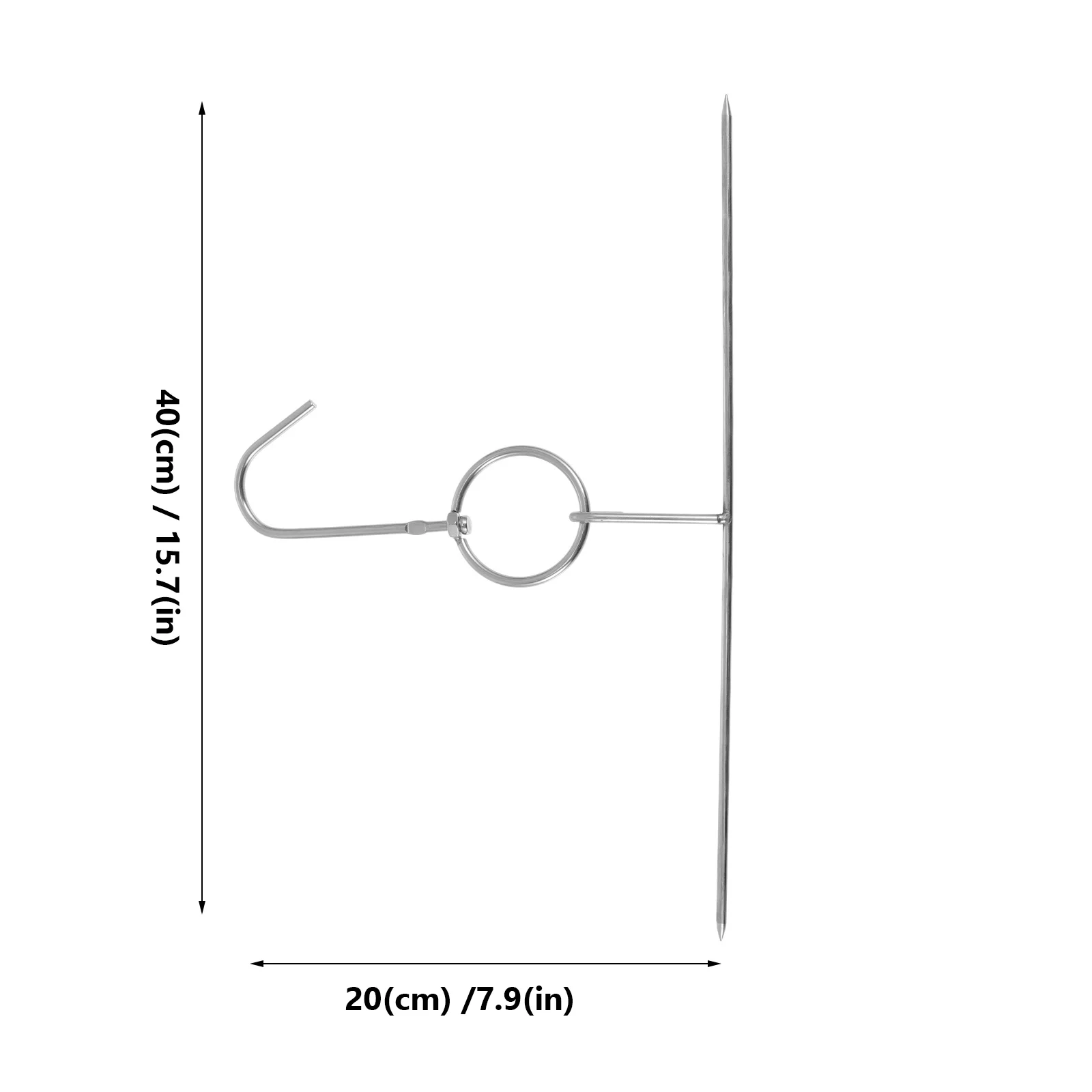 2 قطعة خطافات اللحوم القوية الحاملة من الفولاذ المقاوم للصدأ شوك الشمع المشوي لخطافات الشواء حلقات شار