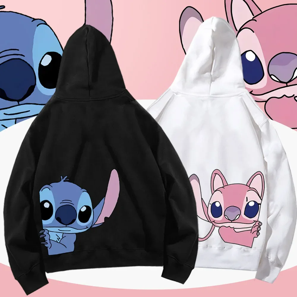 

Stitch Joint Hooded Sweater for Men and Women Disney Spring Autumn Trend Cute Couple Long-sleeved Loose Sister Top