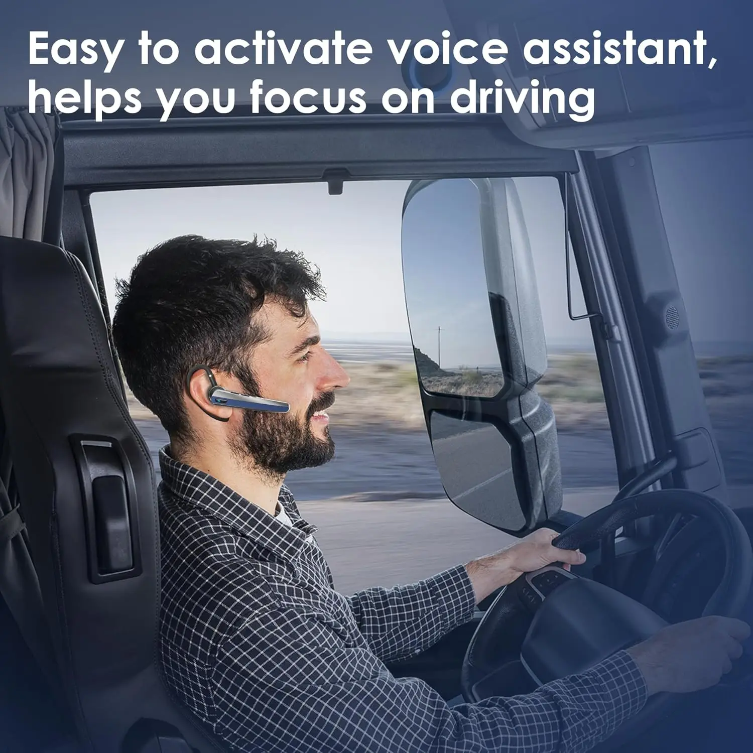 سماعة رأس بلوتوث خالية من الضوضاء بدون استخدام اليدين ، سماعة أذن لاسلكية ، ميكروفون مزدوج ، كتم الصوت ، سماعات رأس للهواتف المحمولة ، سائق شاحنة ، مكتب ، V5.3