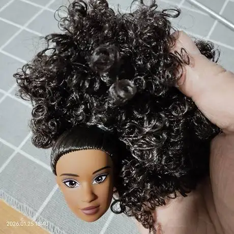 1/6 doll black barbi head gift for girl collection toy with hair baby head accessories Keny kuailesenlin world LLC dongcheng