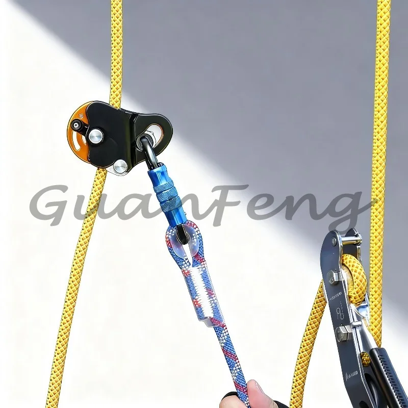 Automatic Lock Removable Rope Gripper, Rock Climbing Ascend Descend Tool, Anti-Fall Safety Protective Gear