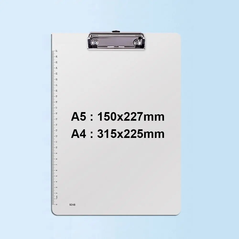 A4/A5 File Folder Clipboard With Scale Letter Size Writing Clipboard Plastic Metal Clip Paper Organizer School Office