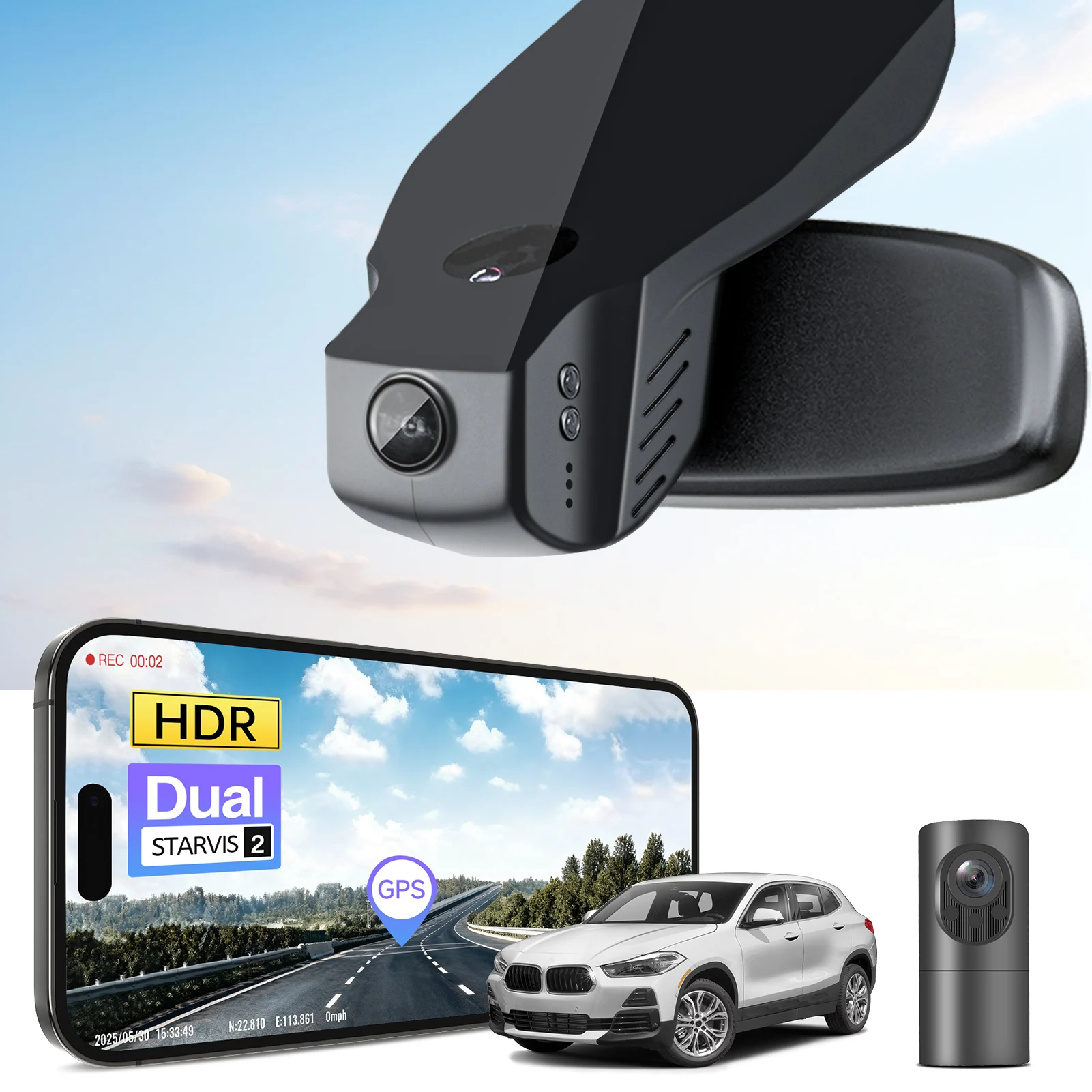 

Видеорегистратор 4K STARVIS 2 IMX678 IMX675 для BMW X2 F39 Gen1 (2018-2023) с Wi-Fi и GPS, модель A/B