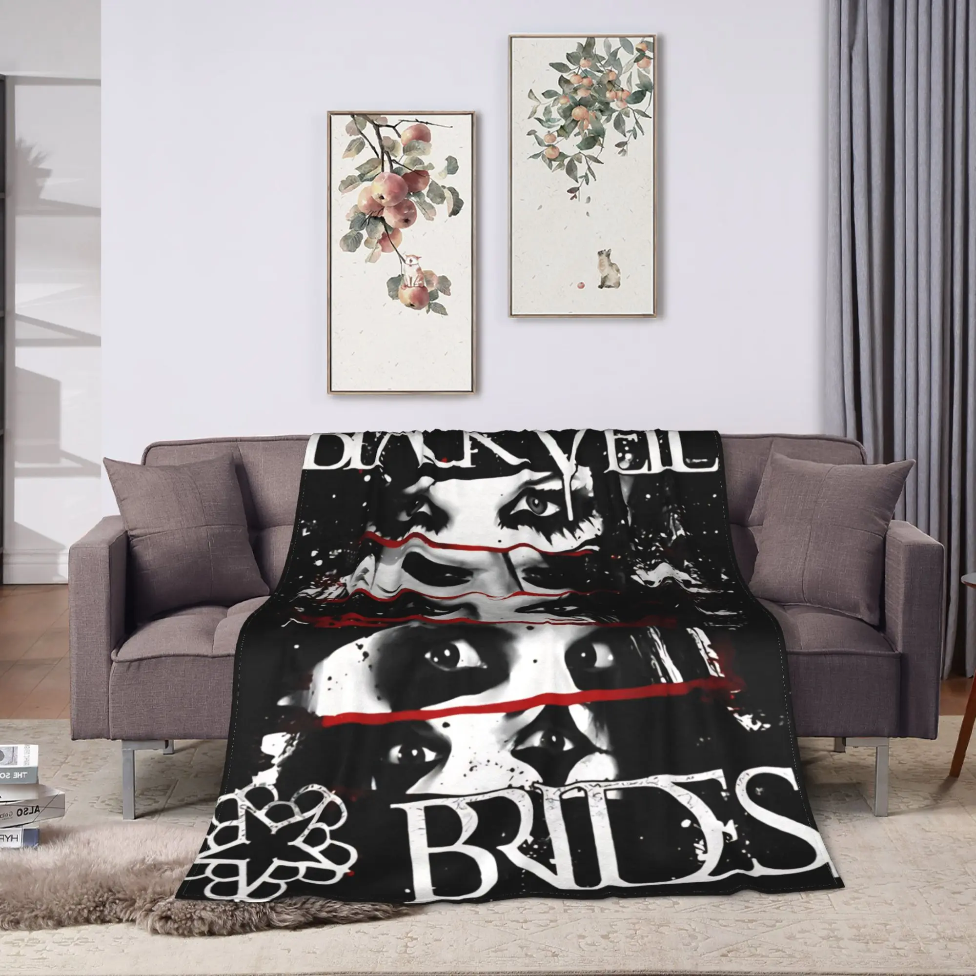 BLACK VEIL BRIDES BAND Blanket Quality Soft Warm  Throw Blanket Autumn Children Home Decor Aesthetic Bedspread